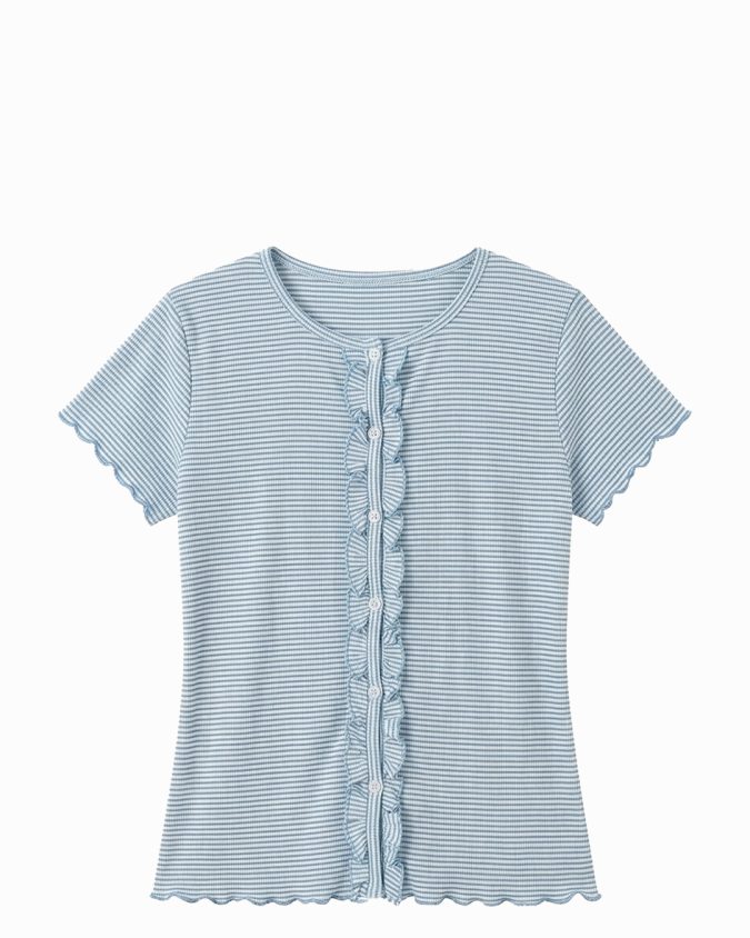 Mini Stripe Ripple Top