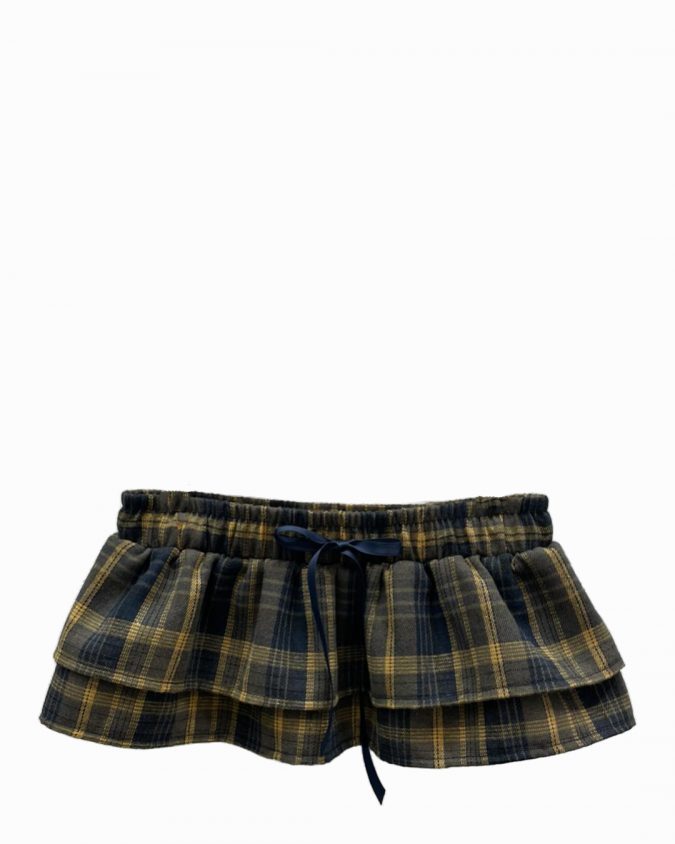 Yellow Plaid Mini Skirt