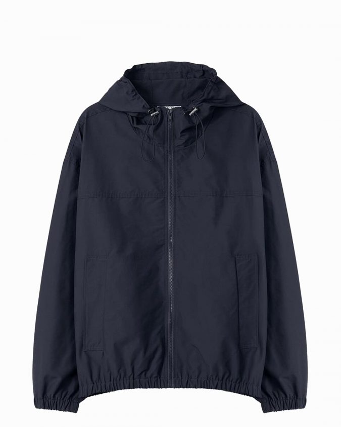 Navy Hooded Windbreaker