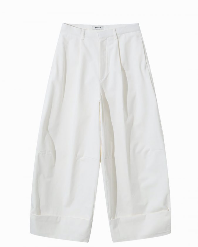 White Wide Trousers