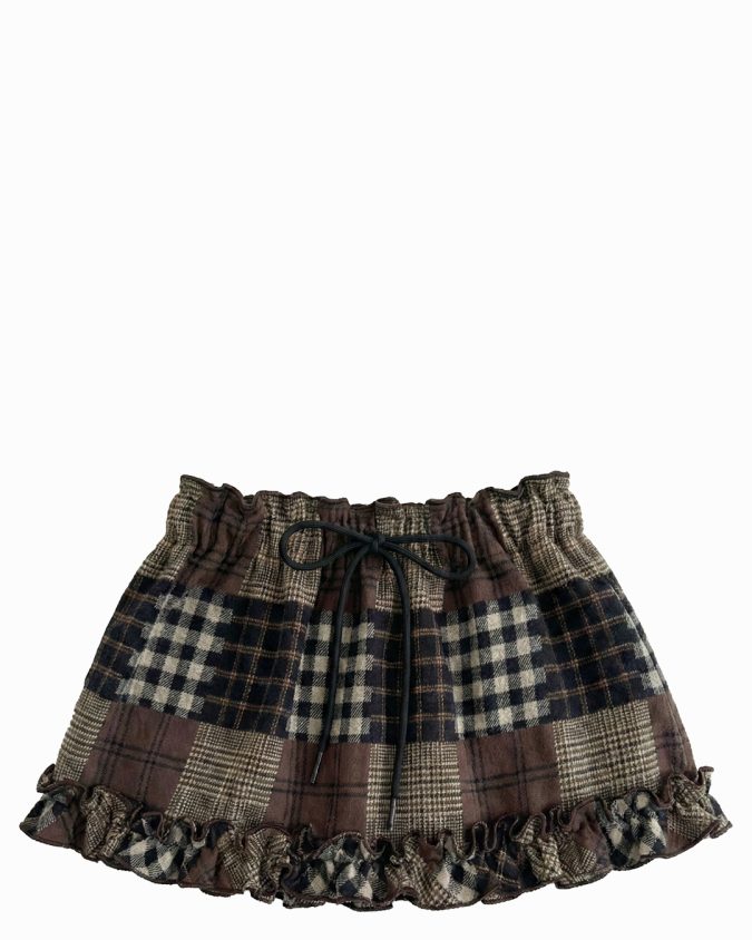 Plaid Static Mini Skirt