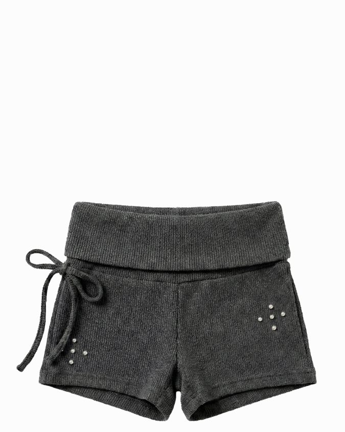 Foldover Shorts - One Size, Charcoal