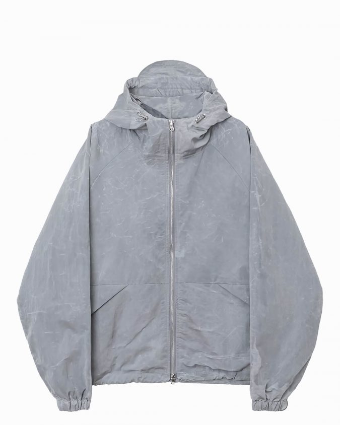 Grey Nylon Windbreaker