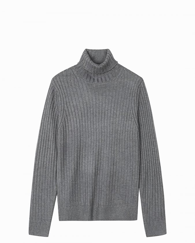 Grey Knit Turtleneck