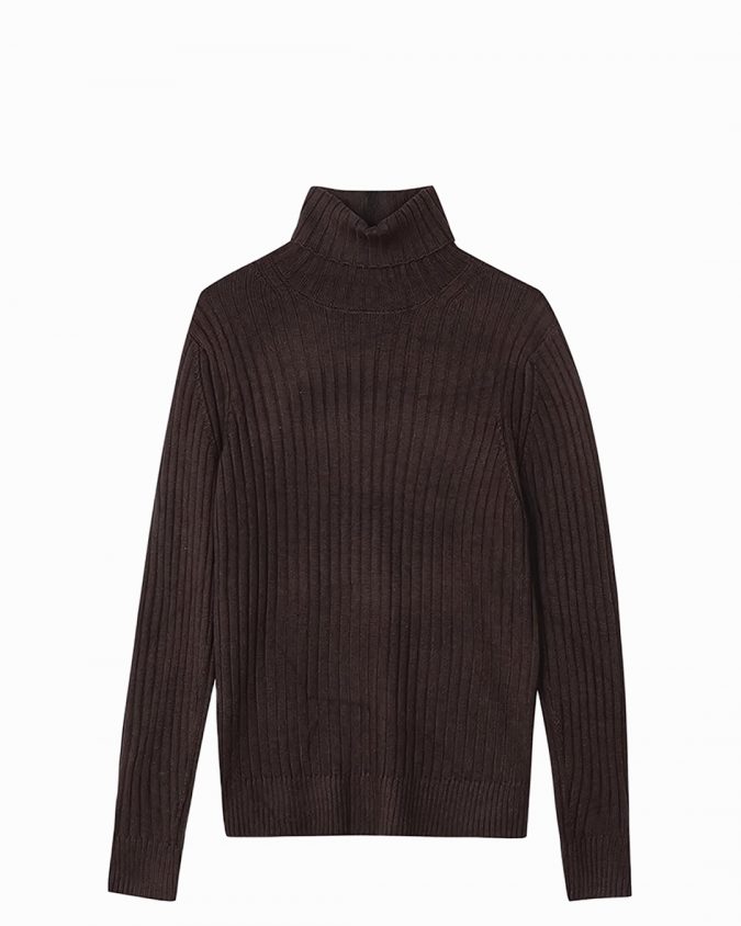 Brown Knit Turtleneck