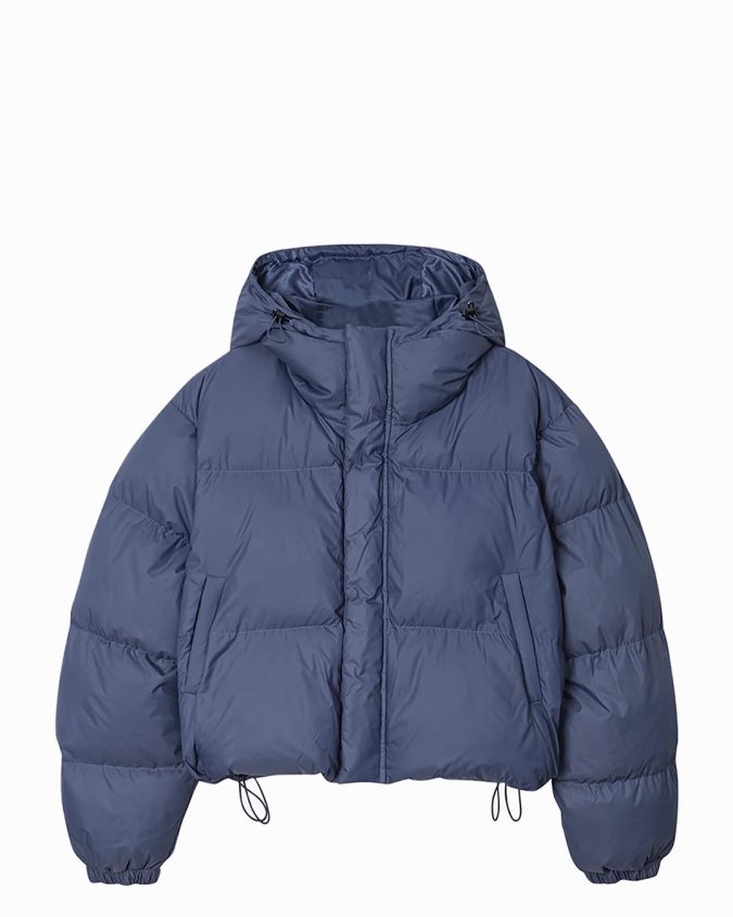 Blue Cropped Puffer Jacket