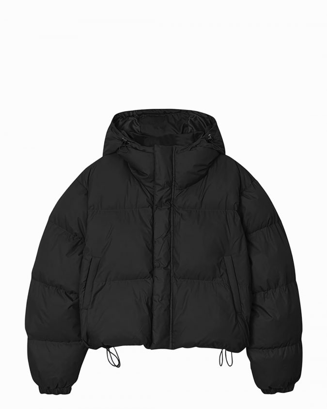 Black Cropped Puffer Jacket