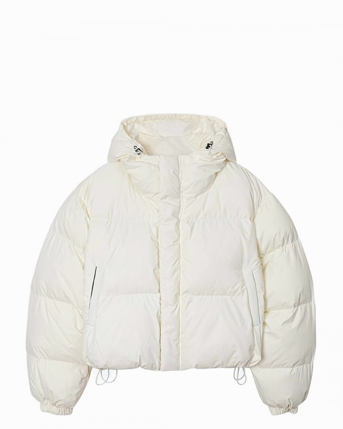 Ivory Cropped Puffer Jacket