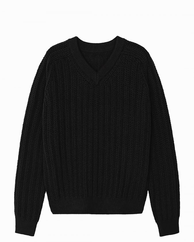 Black V-Neck Sweater