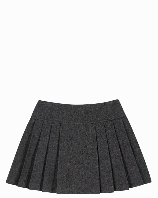 Elise Pleated Wool Skirt