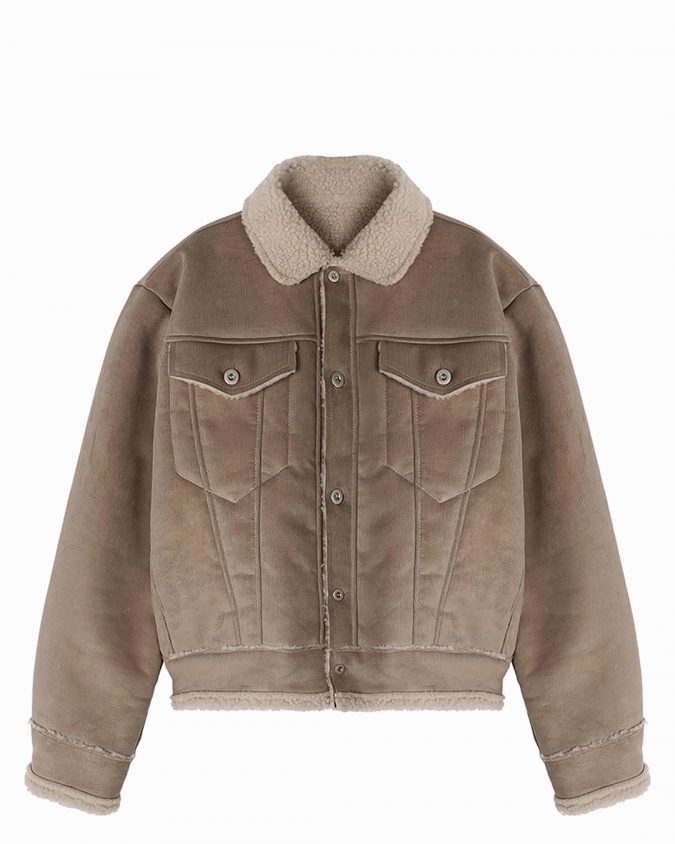 Beige Corduroy Trucker Jacket