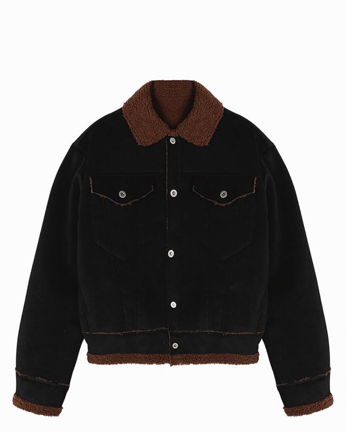 Black Corduroy Trucker Jacket